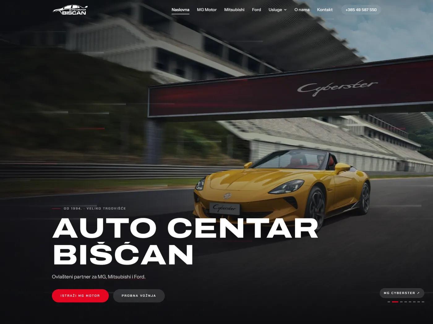 Website for Auto Centar Bišćan