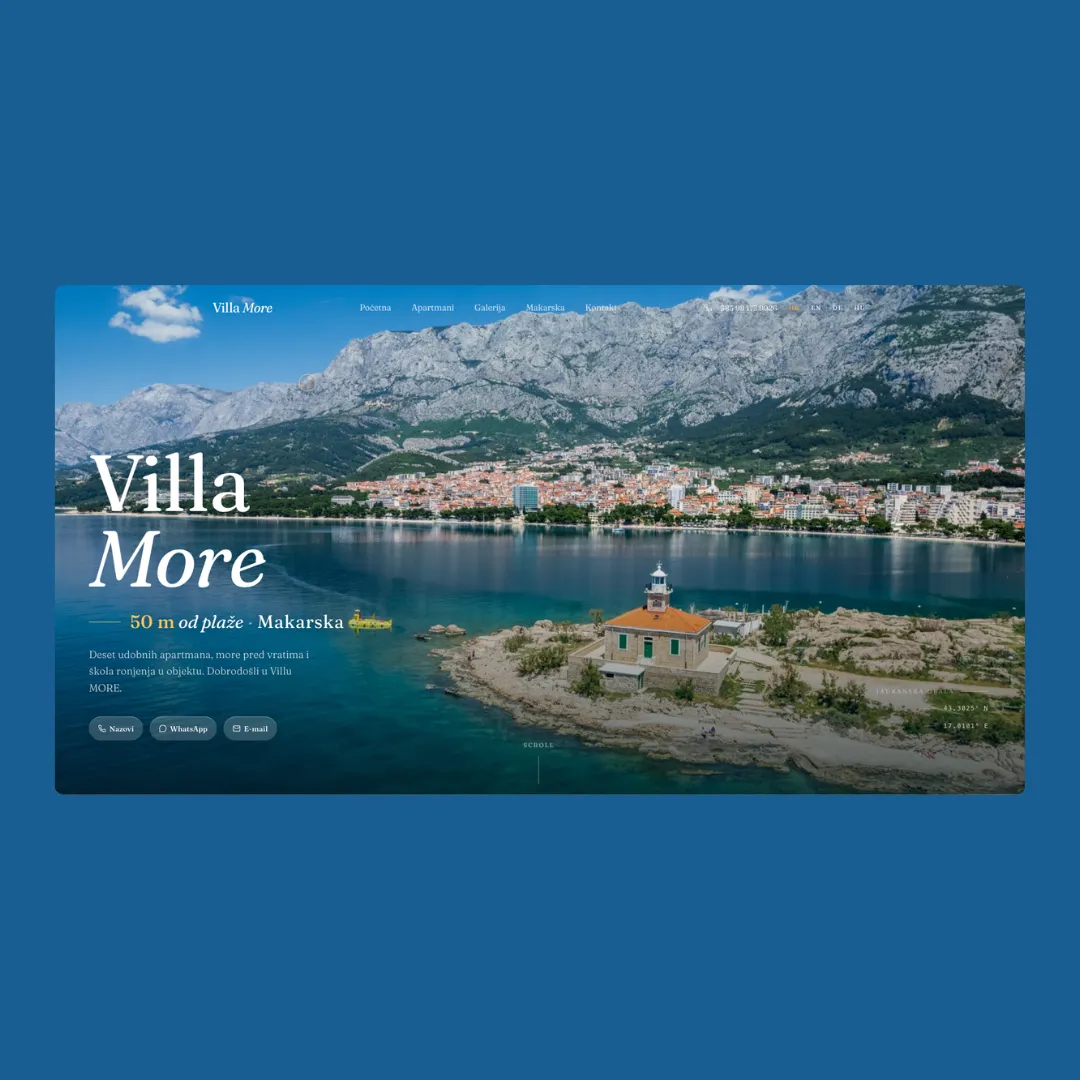 Web stranica za Villa More