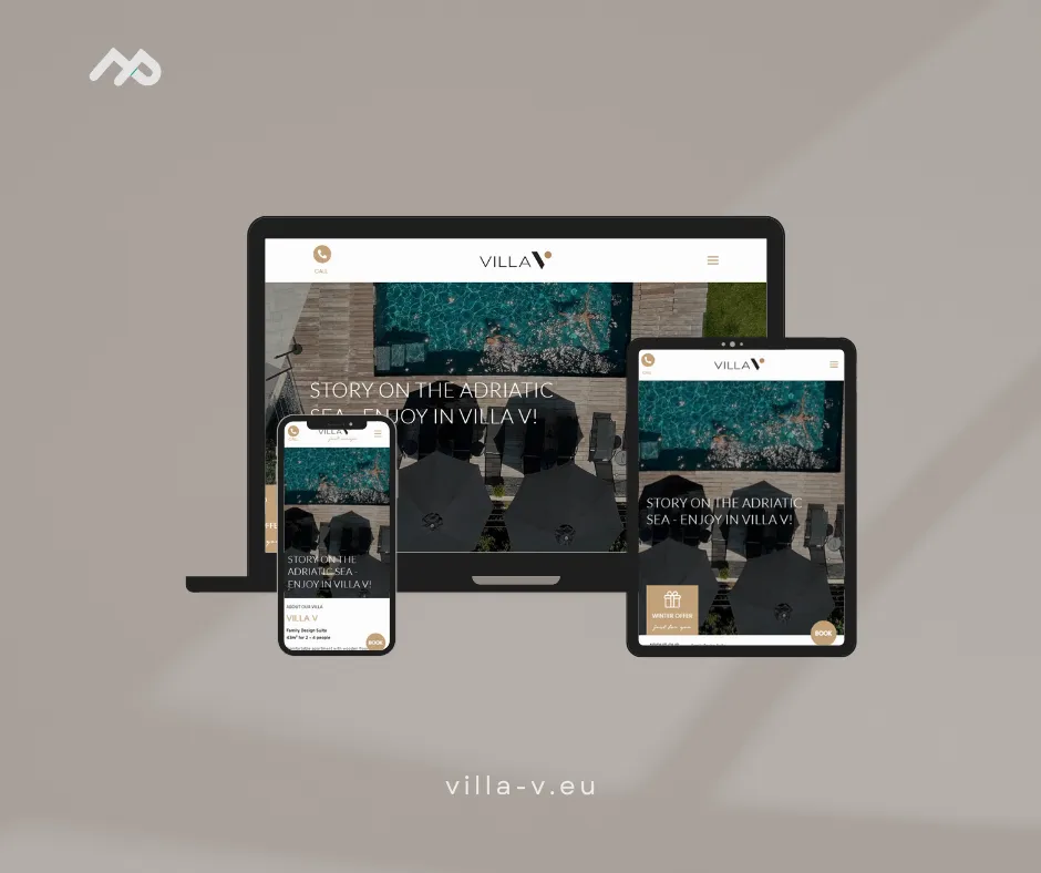 Web stranica za Villa V: Luksuzna vila u Rijeci